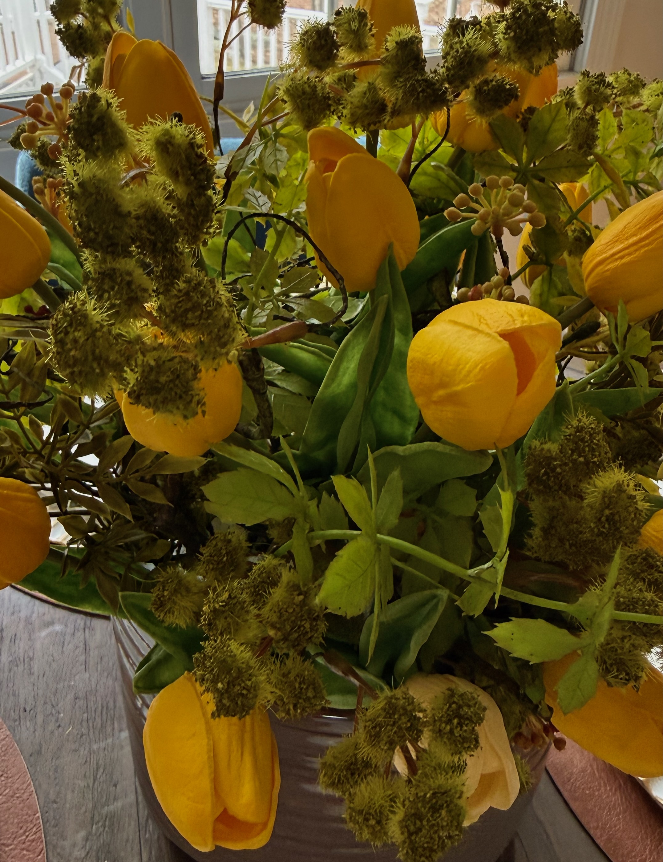 Silk tulip arrangement