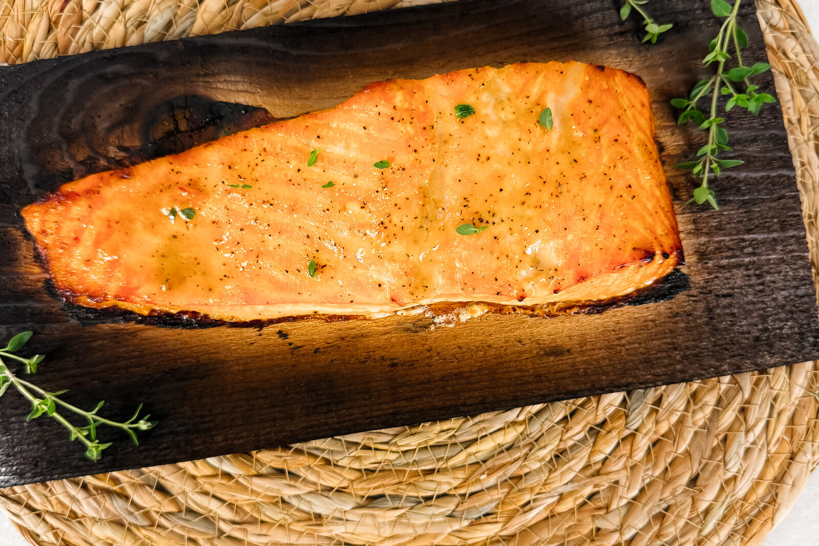 Cedar-Plank Salmon with Fresh Thyme